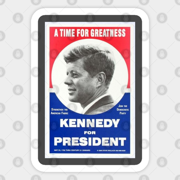 JFK for President 1960 Vintage John F. Kennedy Sticker by Matt's Wild Designs